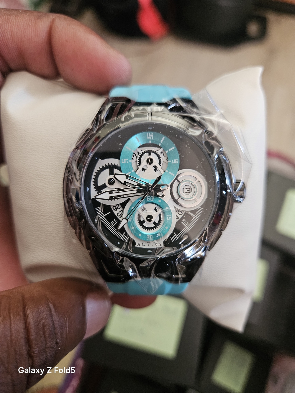 Activa Black & Turquoise Sport Chronograph Watch 43mm